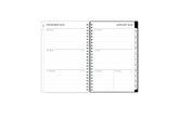 January 2025 - December 2025 weekly monthly planner featuring a weekly spread boxes for each day, lined writing space, notes section, reference calendars, and pink monthly tabs with white text in 5x8 size