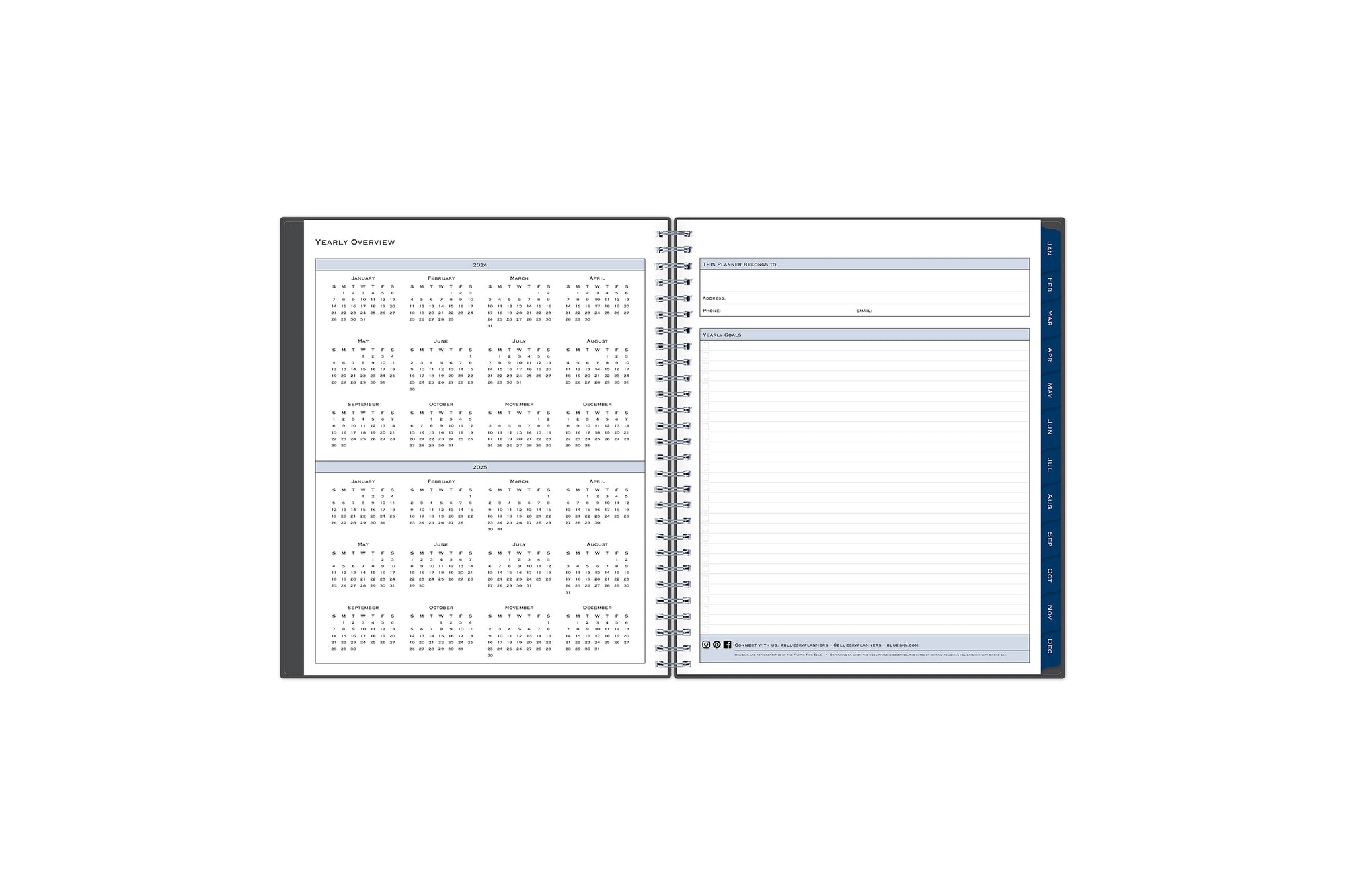 2024 Passages 8x10 Monthly Planner Blue Sky