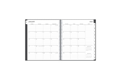 The January 2024 - December 2024 monthly spread features ample lined writing space for each day, lined notes section, reference months, and monthly to easily navigate throughout your planner