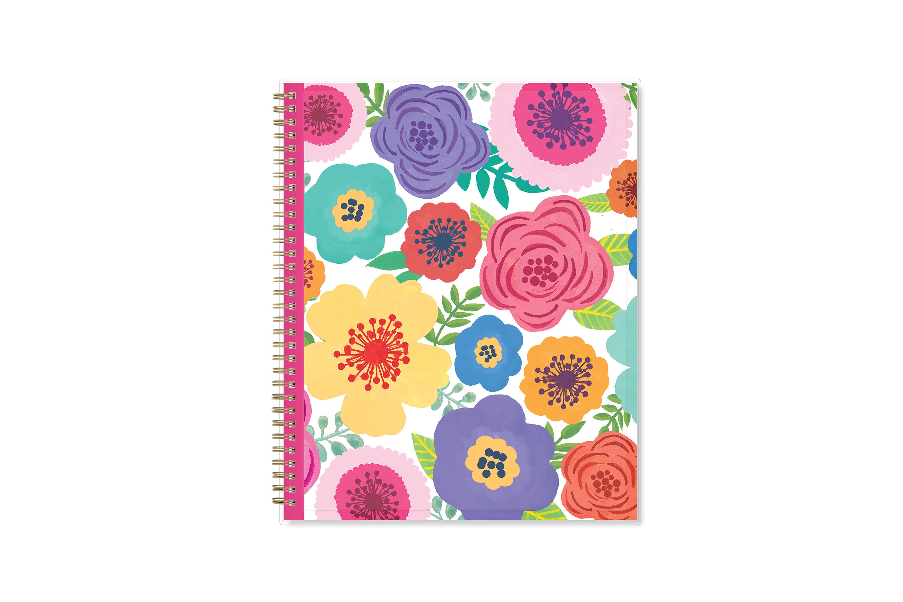 academic weekly monthly planner featuring a floral front cover and twin wire-o binding