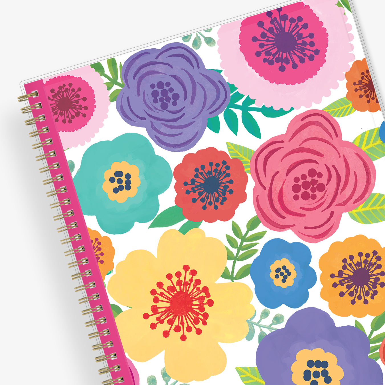 academic weekly monthly planner featuring a floral front cover and twin wire-o binding