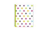 academic teacher lesson planner purple, gold, black, green, and blue dots in 8.5x11 planner size for 2025-2026 academic year