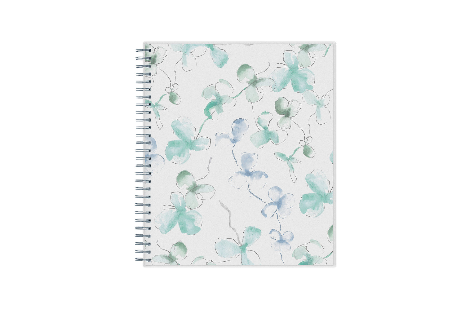 Plan way with this January 2025 - December 2025 monthly planner featuring a floral pattern front cover and twin silver wire-o binding