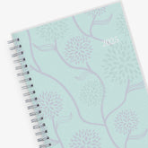 January 2025 - December 2025 weekly monthly planner featuring a floral front cover design and silver twin wire-o binding 5x8 size