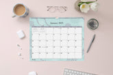 The perfect office wall calendar covering January 2025 and December 2025 fits well in any space featuring ample lined writing space and reference calendars