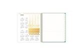 gold sticker sheet, paper pocket on this 8.5x11 planner