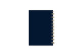 2025 weekly monthly planner from day designer for blue sky featuring a 5x8 planner with gold twin wire-o binding, and dark blue flexible back cover design