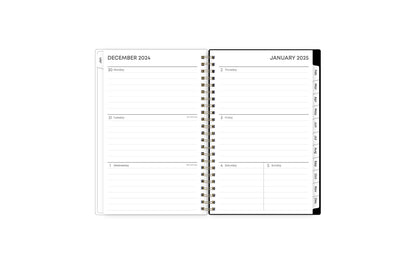 weekly view on this 2025 monthly weekly planner featuring ample lined writing space, weekly to do section, notes section, and blue monthly tabs