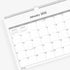 Experience this January 2025 - December 2025 clean geometric monthly wall calendar featuring reference months and ample lined writing space for each day