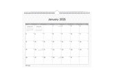 Experience this January 2025 - December 2025 clean geometric monthly wall calendar featuring reference months and ample lined writing space for each day