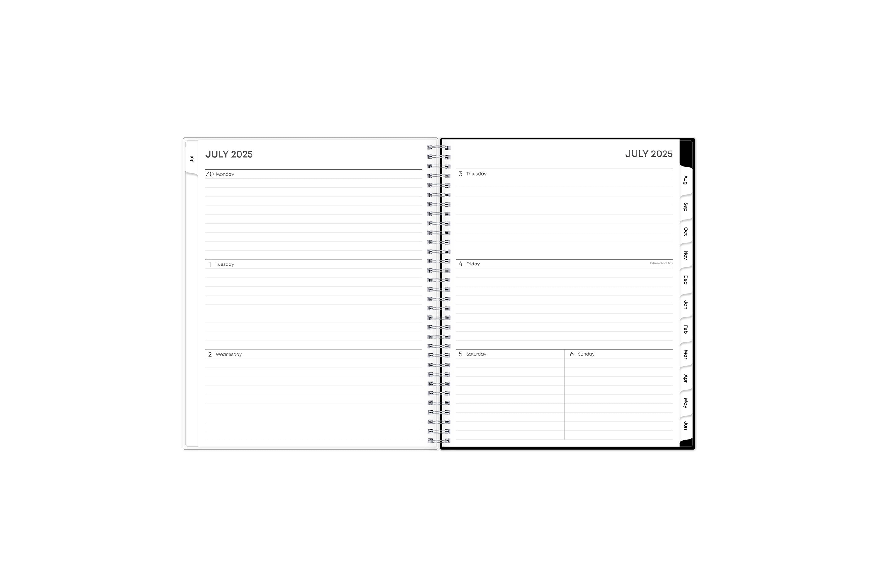 weekly and monthly academic planner featuring a weekly spread with ample lined writing space for notes, to-do list, weekly goals in a 8.5x11 planner