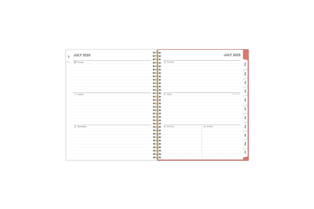 Cali Pink 2025-2026 Weekly Monthly 8.5x11 Planning Calendar