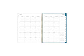 weekly monthly academic year planner featuring a monthly spread, lined writing space, notes section, reference calendars, and blue monthly tabs in 8.5x11 planner size