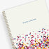 academic student planner featuring a confetti inspired front cover in 8.5x11 size, Titled "Plans & Things"