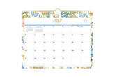 beautiful foilage and butterfly pattern with blank writing space for each boxed date, July 2025 - June 2026 in 11.875 size