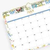 beautiful foilage and butterfly pattern with blank writing space for each boxed date, July 2025 - June 2026 in 11.875 size