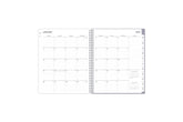 January 2025 - December 2025 weekly monthly planner featuring a monthly view with lined writing space for each date, reference calendars, and light blue monthly tabs