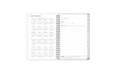 January 2025 - December 2025 weekly monthly planner featuring a monthly view with lined writing space for each date, reference calendars, and light blue monthly tabs