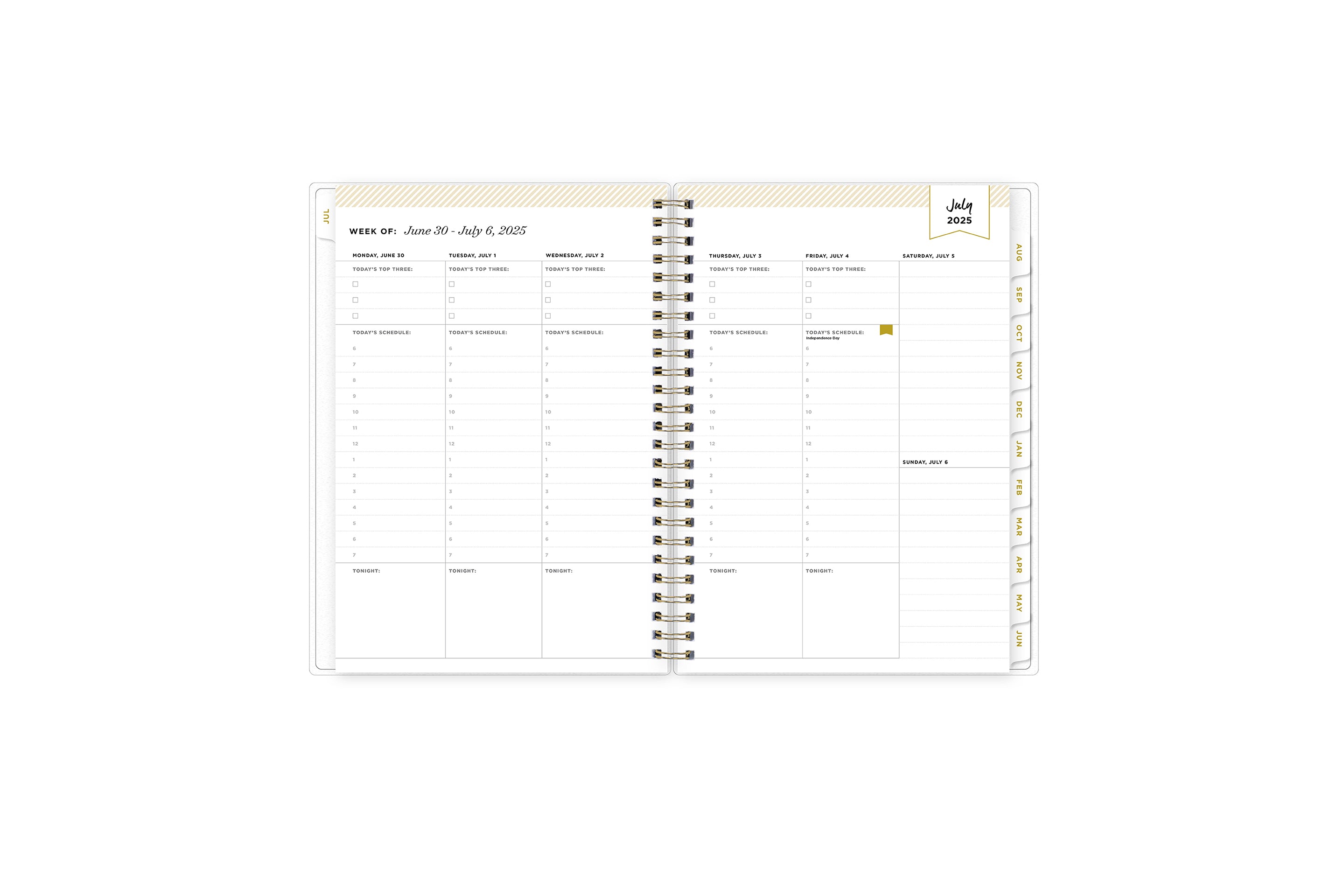 2025-2026 weekly monthly planner featuring weekly spread with notes, bullet points, to do&