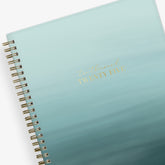 Life Note It for Blue Sky features this 7x9 weekly monthly planner notes featuring a wavy oceanic teal front cover and gold twin wire-o binding.