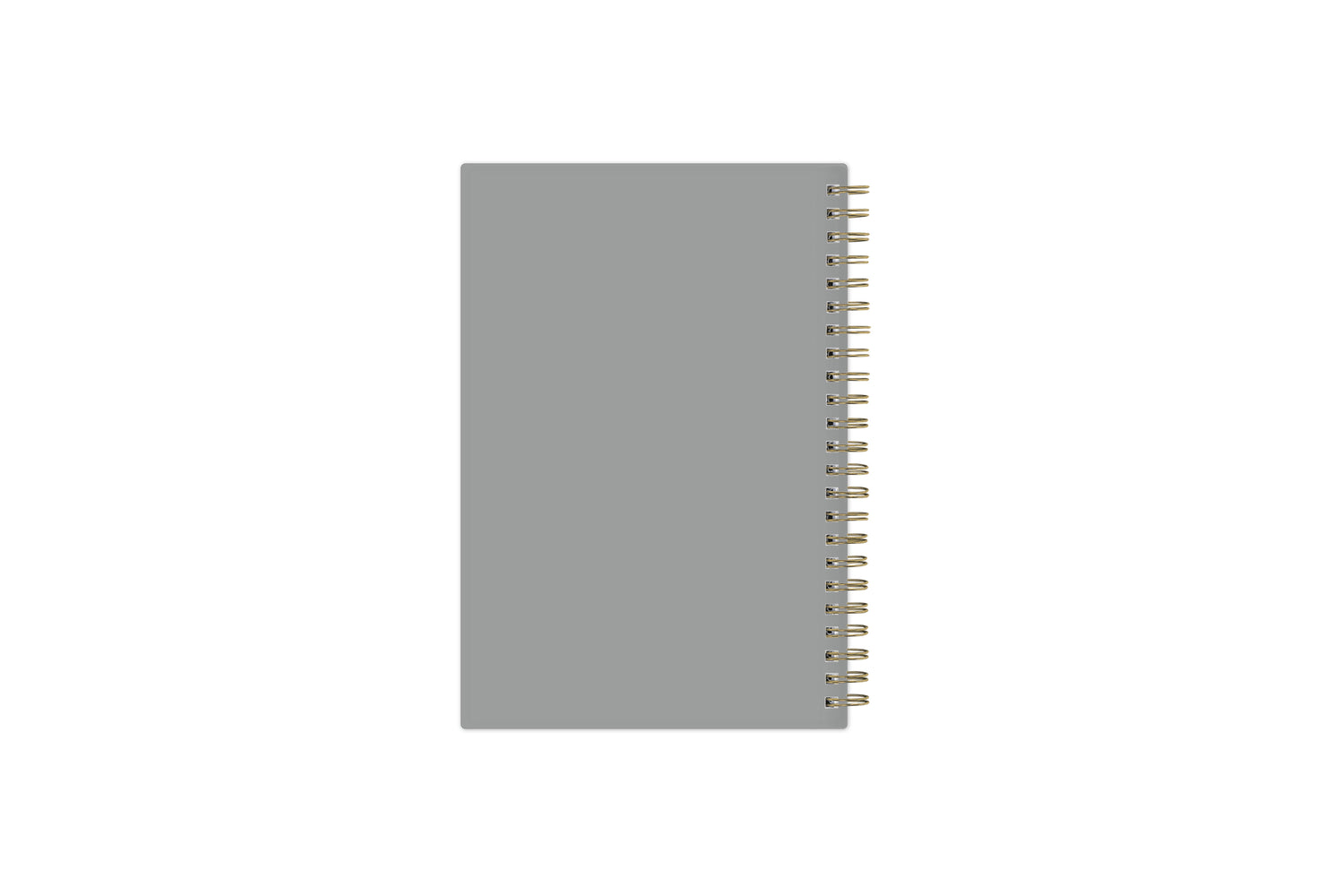 2025 weekly monthly planner featuring solid gray back cover and gold twin wire-o binding in 5x8 planner size