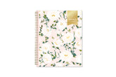 2025 weekly planner in 8.5x11 size with white florals and blush background