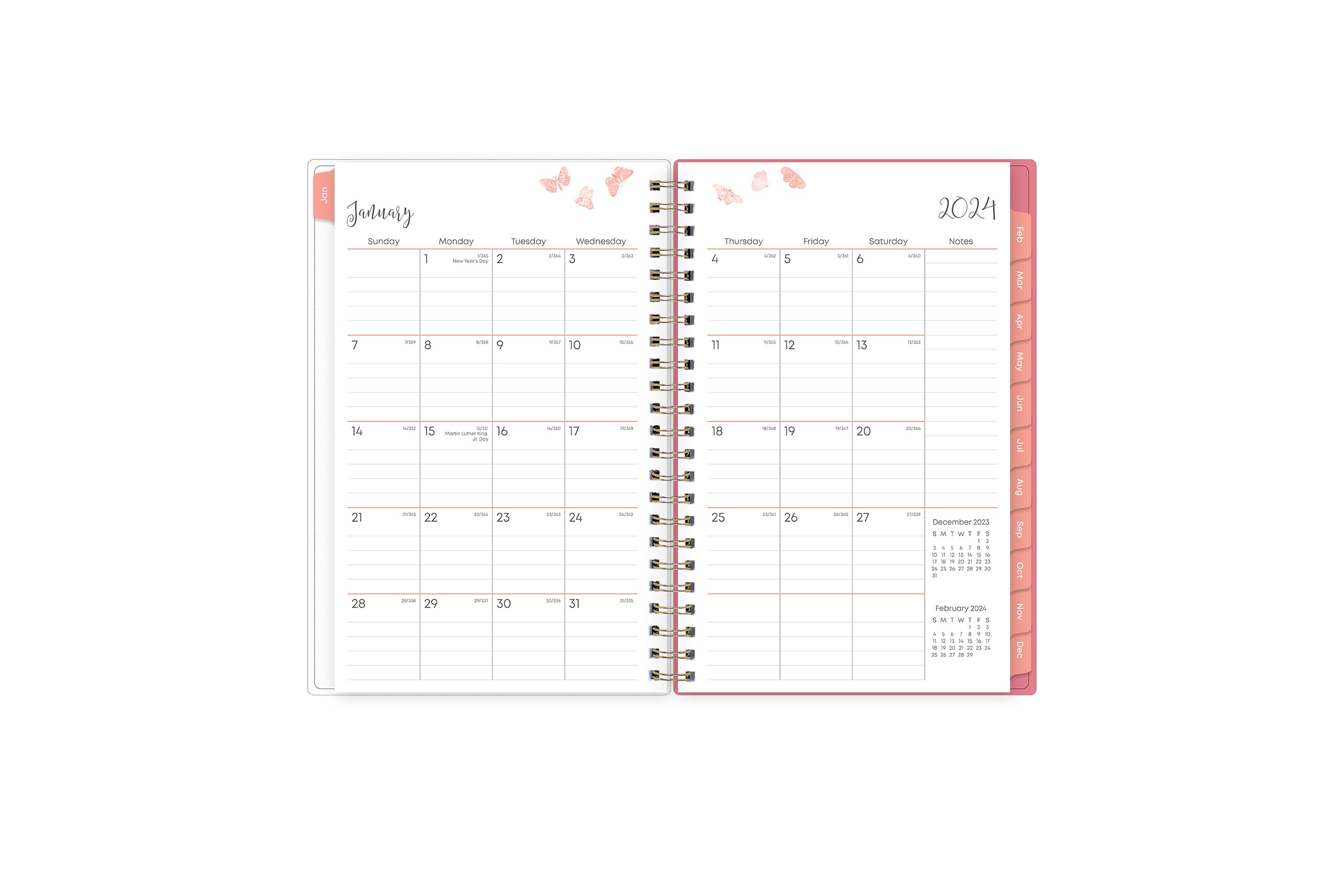 A5 Planner, 2024 Tabbed Weekly Insert