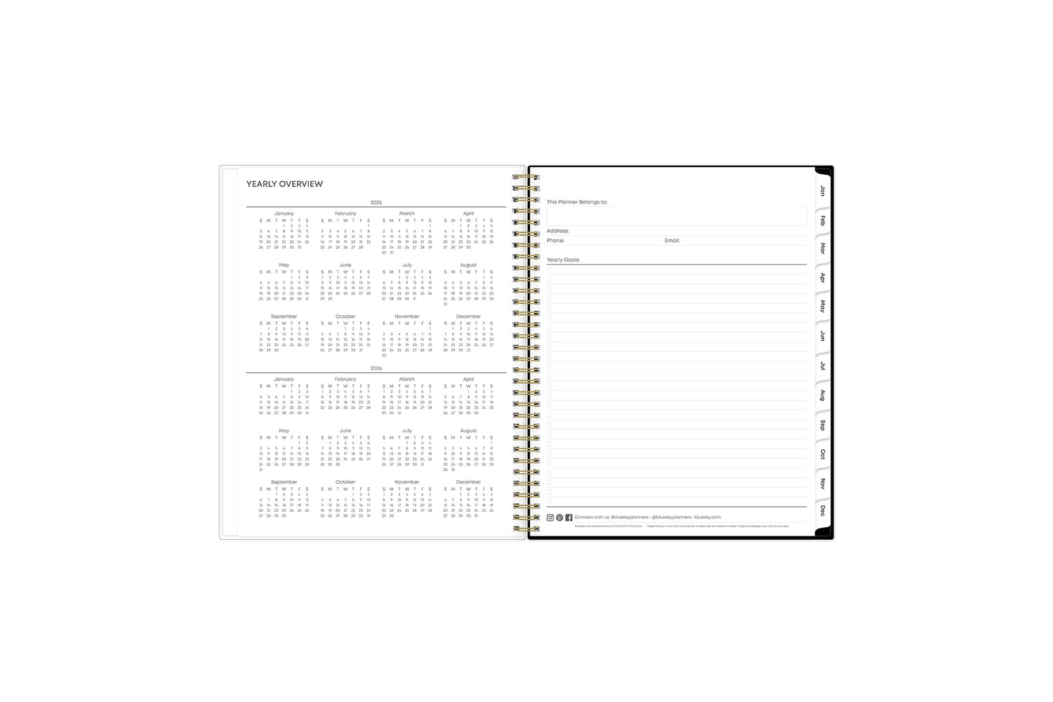 Neveah 2025 Weekly Monthly 8.5x11 Planning Calendar