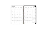 January 2025 - December 2025 weekly monthly planner featuring a monthly spread boxes for each day, lined writing space, notes section, reference calendars, and mint monthly tabs in 5x8 size