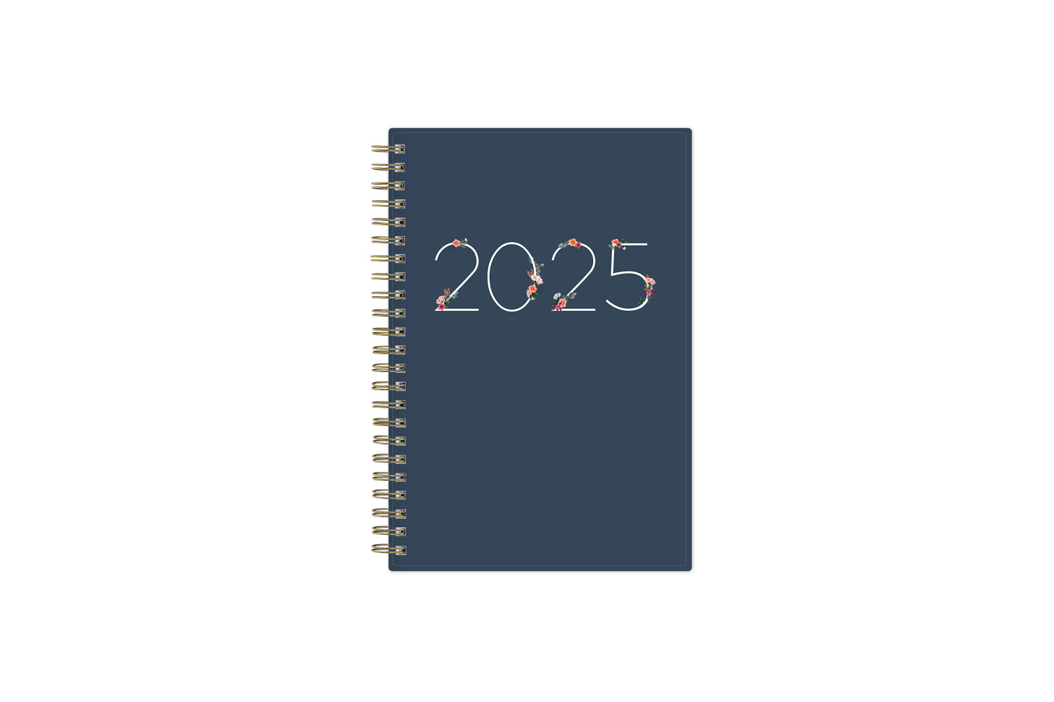 2025 weekly monthly planner in 5x8 planner size. Navy front cover