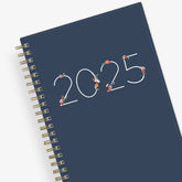 2025 weekly monthly planner in 5x8 planner size. Navy front cover