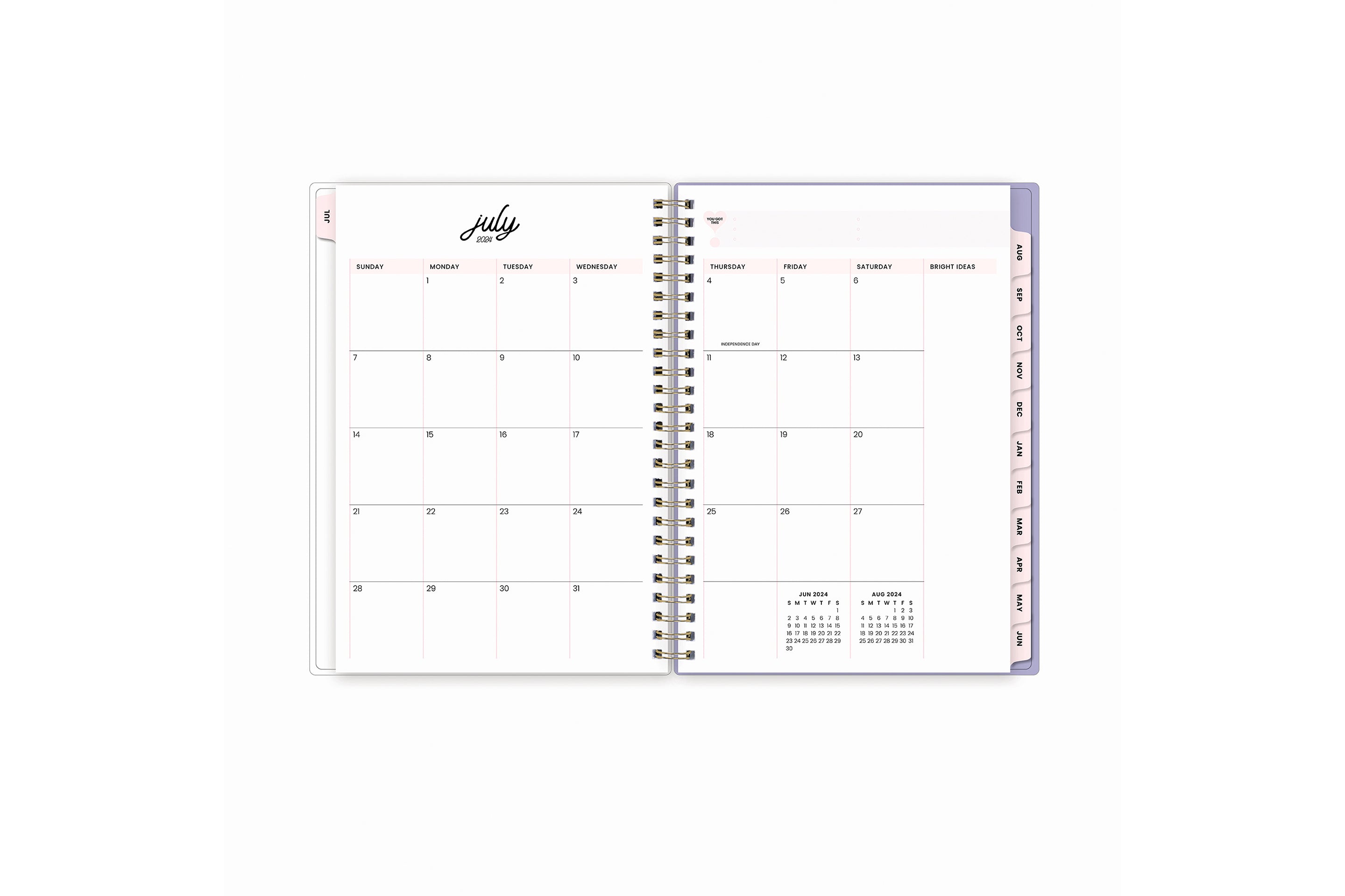 2024-2025 Lilac Haze Weekly Notes 5.875x8.625 Planning Calendar 