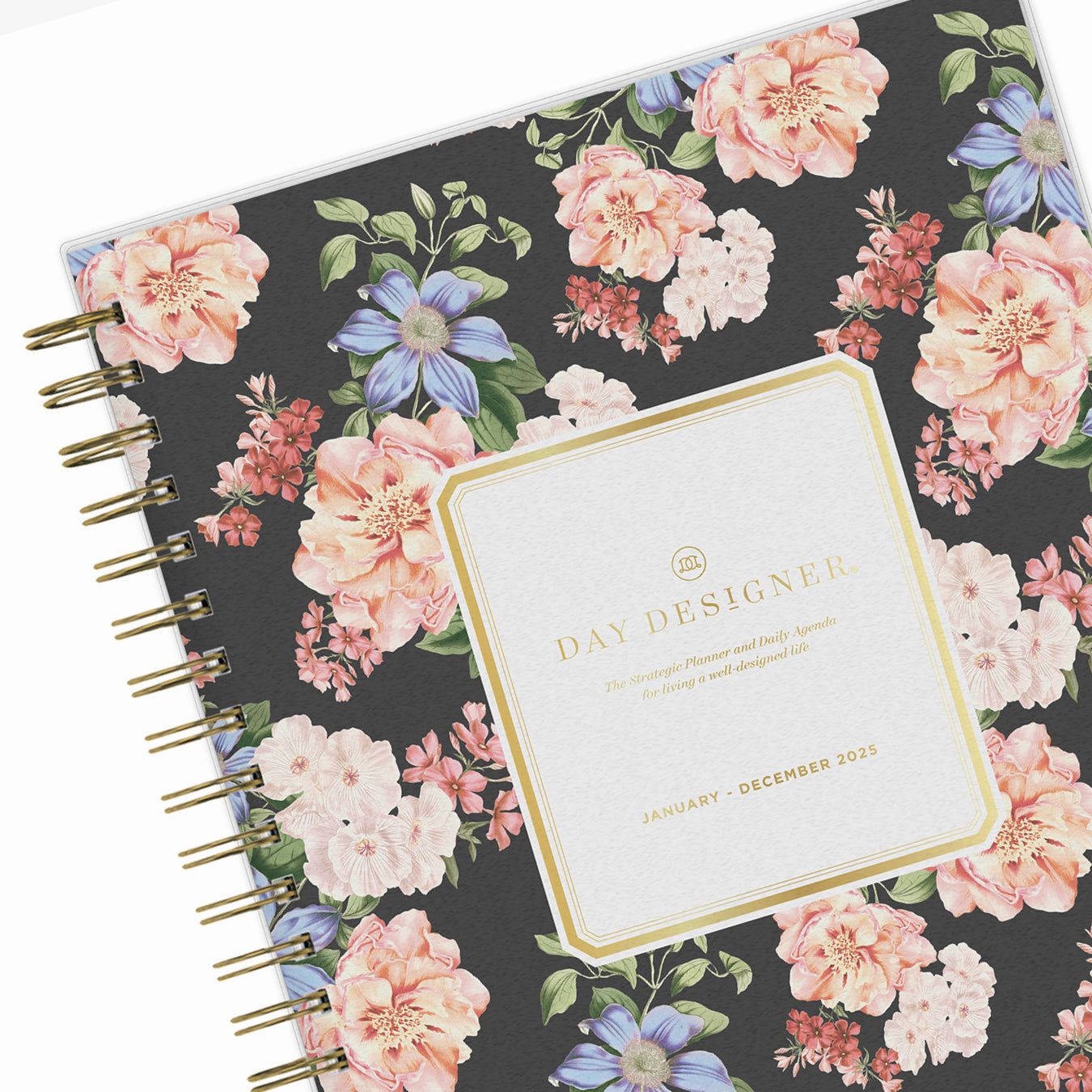 floral front over for 2025 daily planner