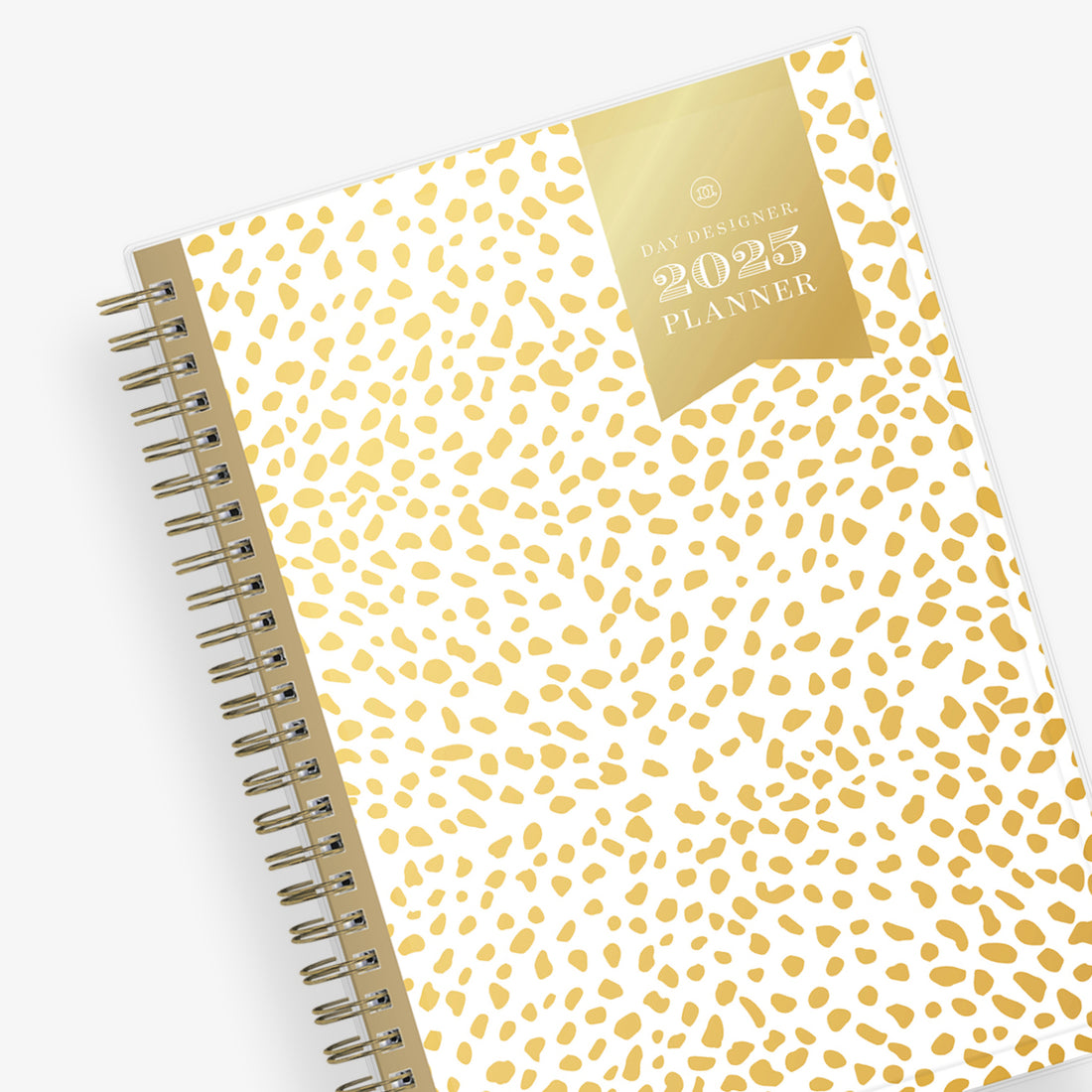 Gold Spotty 2025 Weekly Planner Notes 5.875x8.625 Day Designer for Blue Sky