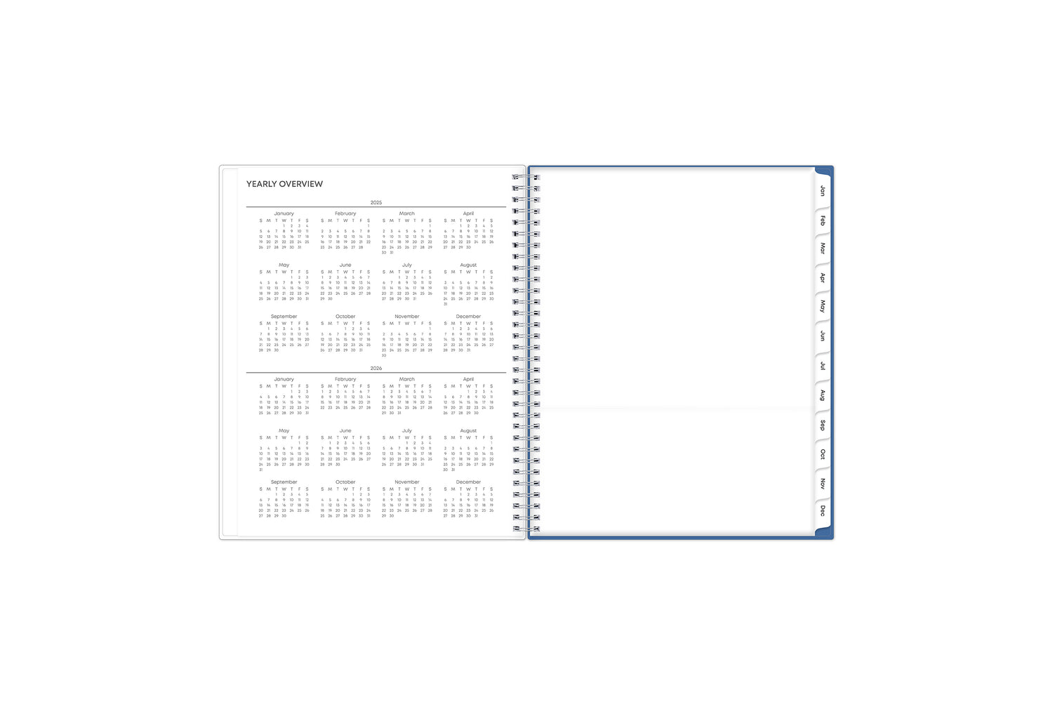 Savoy Cool 2025 Weekly Monthly 8.5x11 Planning Calendar