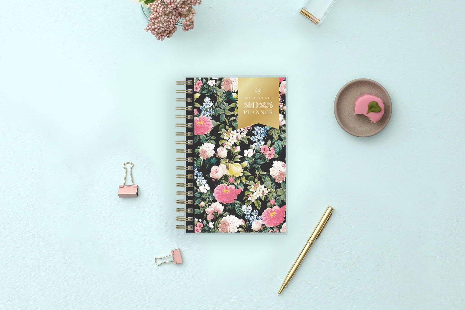 Les Fleurs 2025 Weekly Monthly 3.625x6.125 Day Designer Planning Calendar