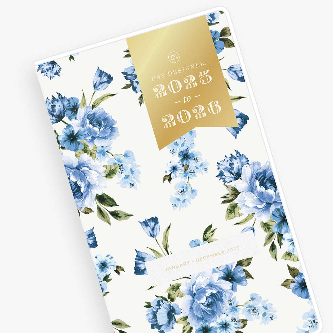 Blue Bouquet 2025 Monthly 3.625x6.125 Day Designer Planning Calendar 24-Month