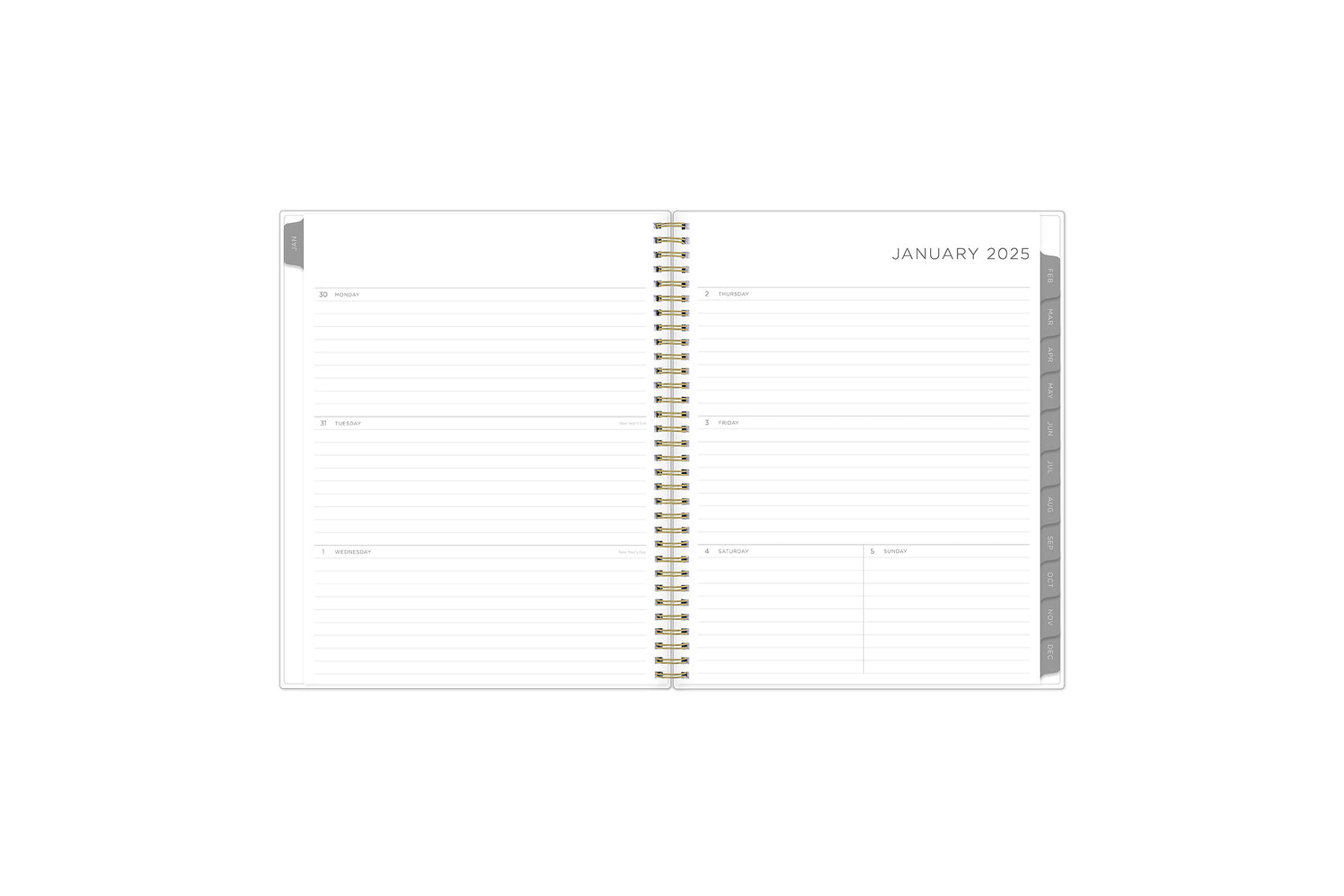 known for clean blank writing space, the kelly ventura 2025 planner features a clean, classic weekly layout for note taking, deadlines, important dates, and room to plan each day and each week!