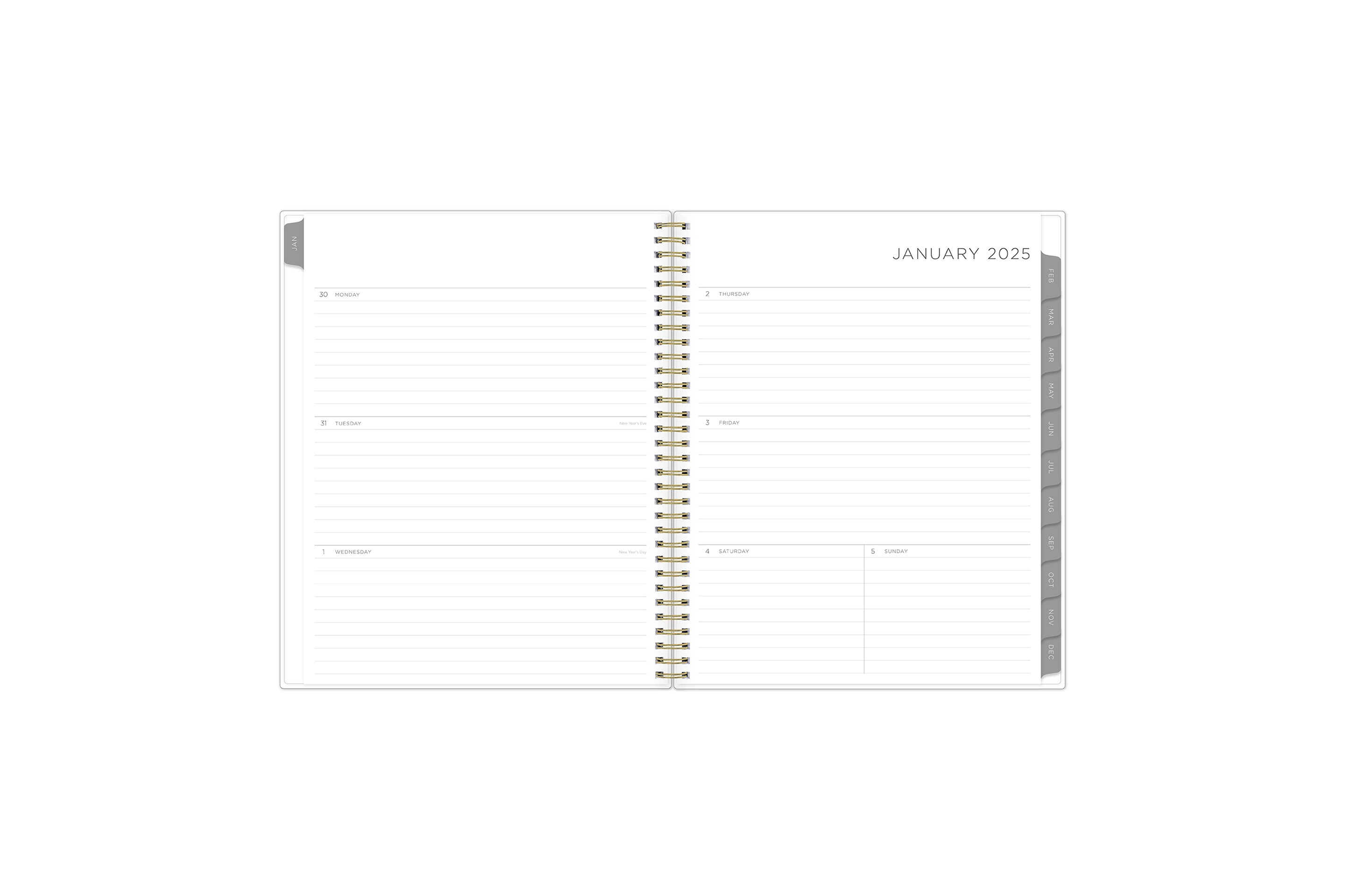 known for clean blank writing space, the kelly ventura 2025 planner features a clean, classic weekly layout for note taking, deadlines, important dates, and room to plan each day and each week!