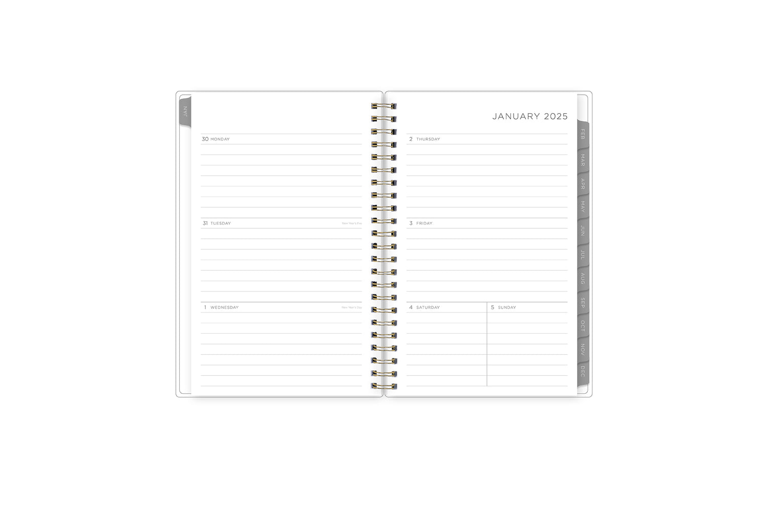 known for clean blank writing space, the kelly ventura 2025 planner features a clean, classic weekly layout for note taking, deadlines, important dates, and room to plan each day and each week!