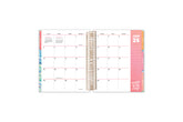 January 2025 monthly spread on this 7x9 livewell planner featuring boxes for each day, lined writing space, and reference calendars