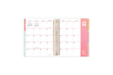 January 2025 monthly spread on this 7x9 livewell planner featuring boxes for each day, lined writing space, and reference calendars