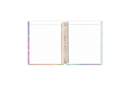 ample lined writing space on this 7x9 planner with monthly tabs January 2025 - December 2025