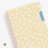 small floral pattern with yellow background on this planner notes