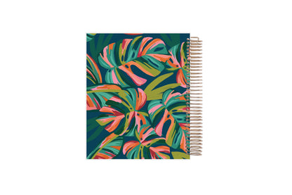 Colored Monstera plant back cover on this 7x9 livewell daily planner