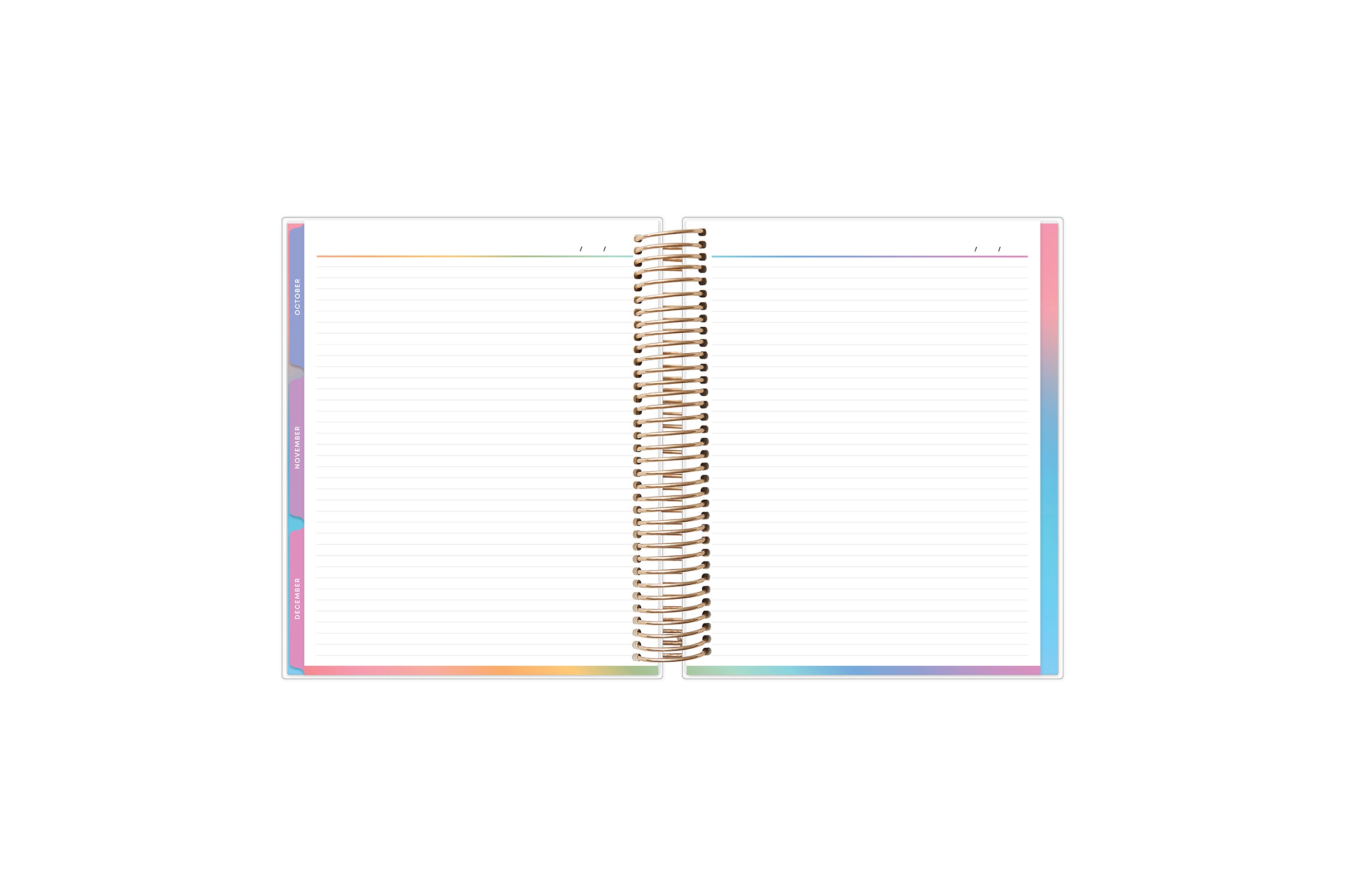 ample lined writing space on this 7x9 planner with monthly tabs January 2025 - December 2025