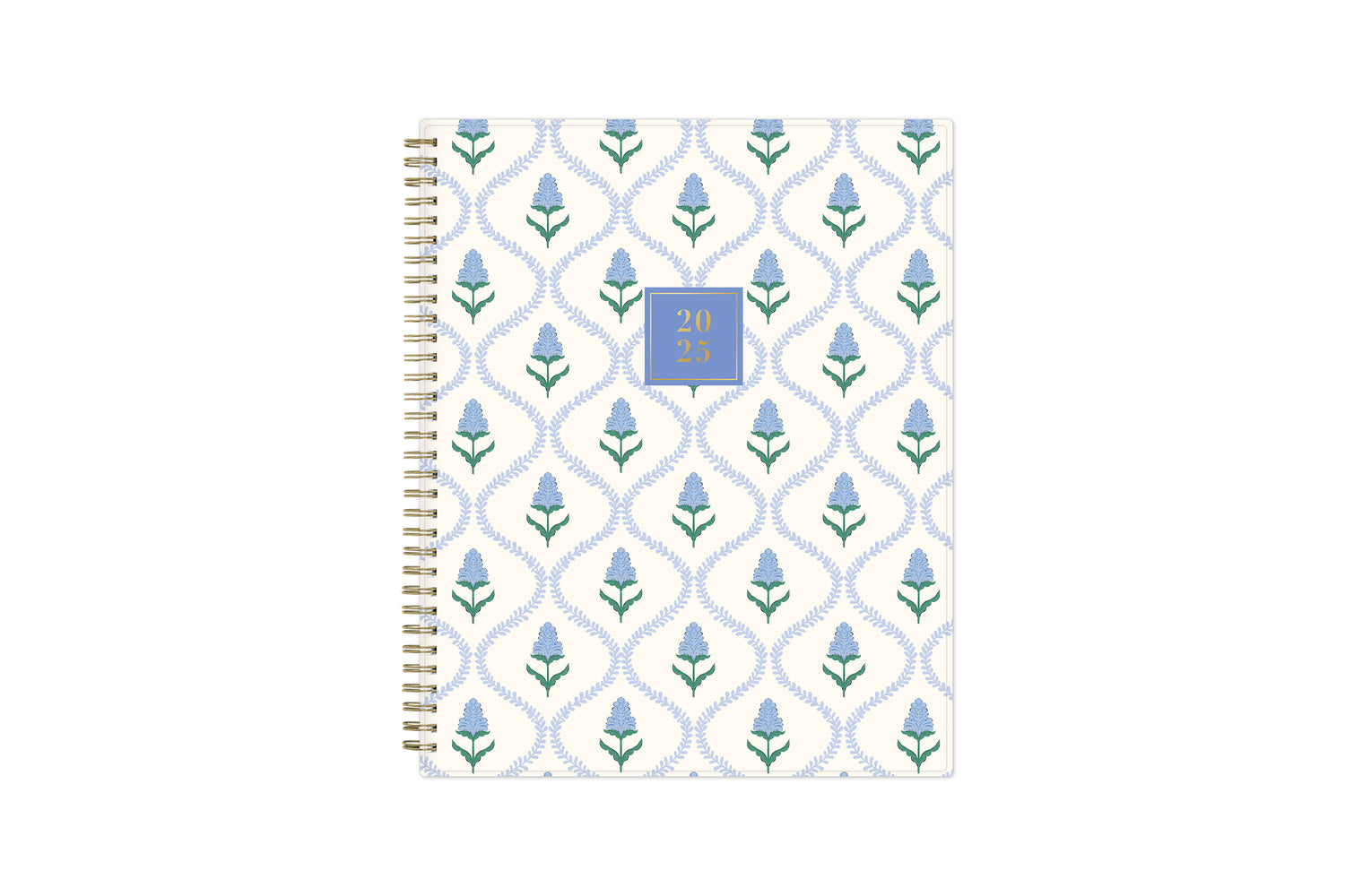 2025 floral blue and green with white background 8.5x11 planner.