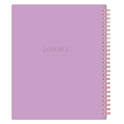 this 7x9 planner has a light purple back cover.