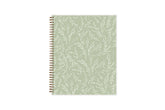 white wisteria floral and light olive green background on this 2025 planner in 8.5x11 size