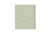 white wisteria floral and light olive green background on this 2025 planner in 8.5x11 size